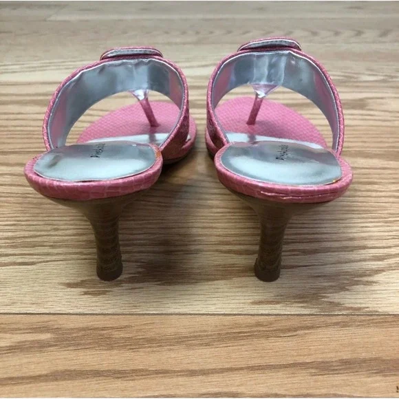 PINEAPPLE Sparkle Pink Snake Skin Sandal with Silver Sole – Size 6.5 - Picture 4 of 7
